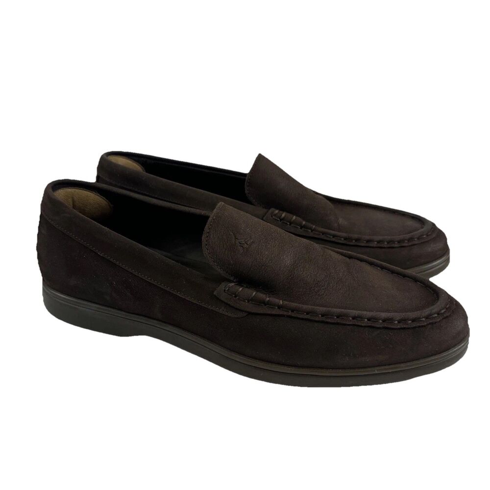 Charles Tyrwhitt Leather Loafer Driving Moc Toe Dark Brown Slip On Mens Size 11